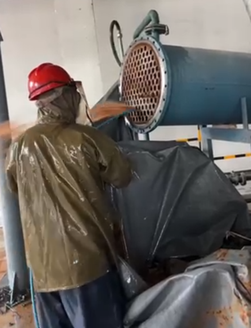 冷却器清洗前后对比图