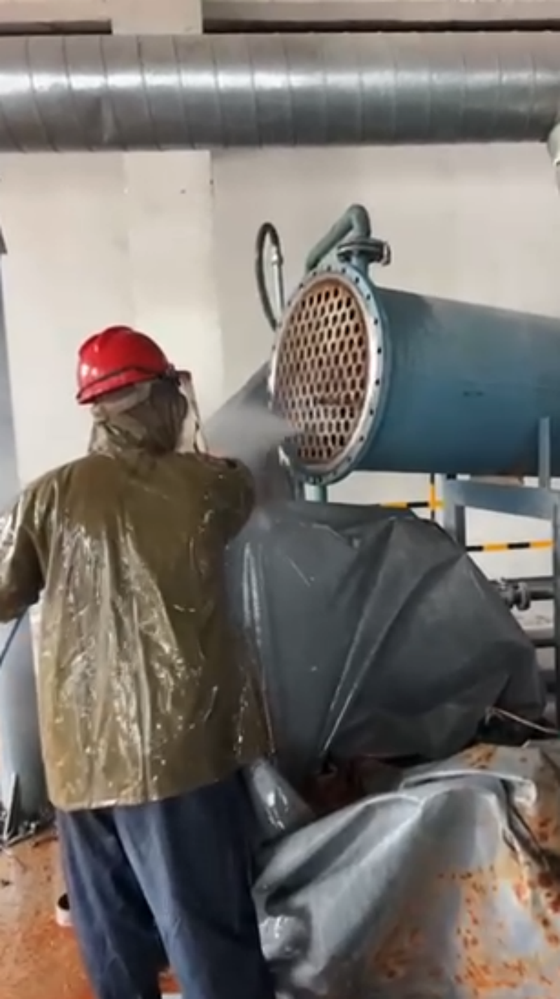 专业清洗团队作业现场