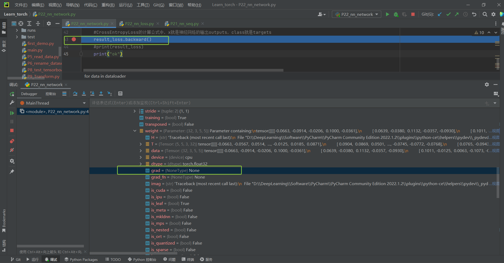 P22_weight下边的gard为None
