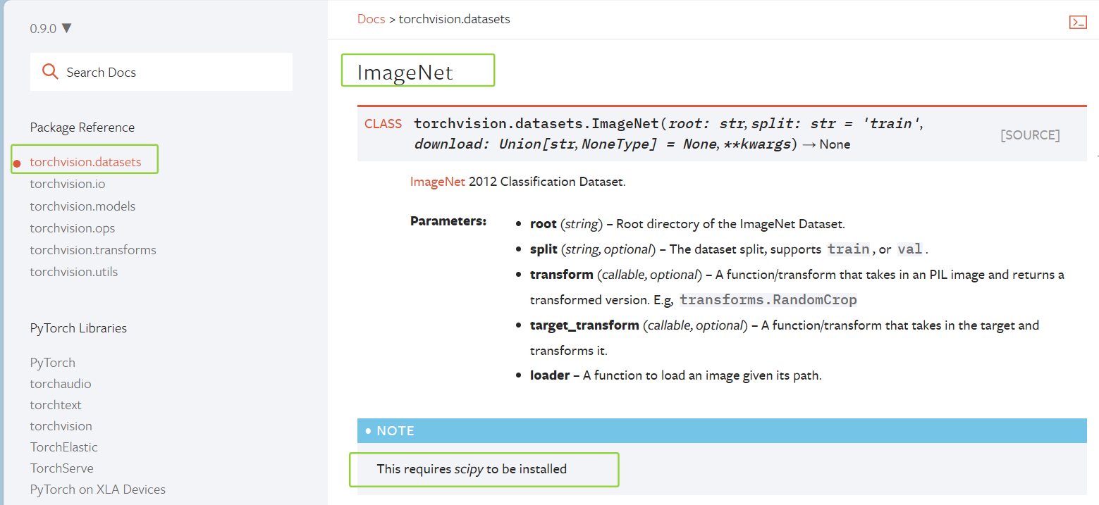 P24_ImageNet参数和要求的库