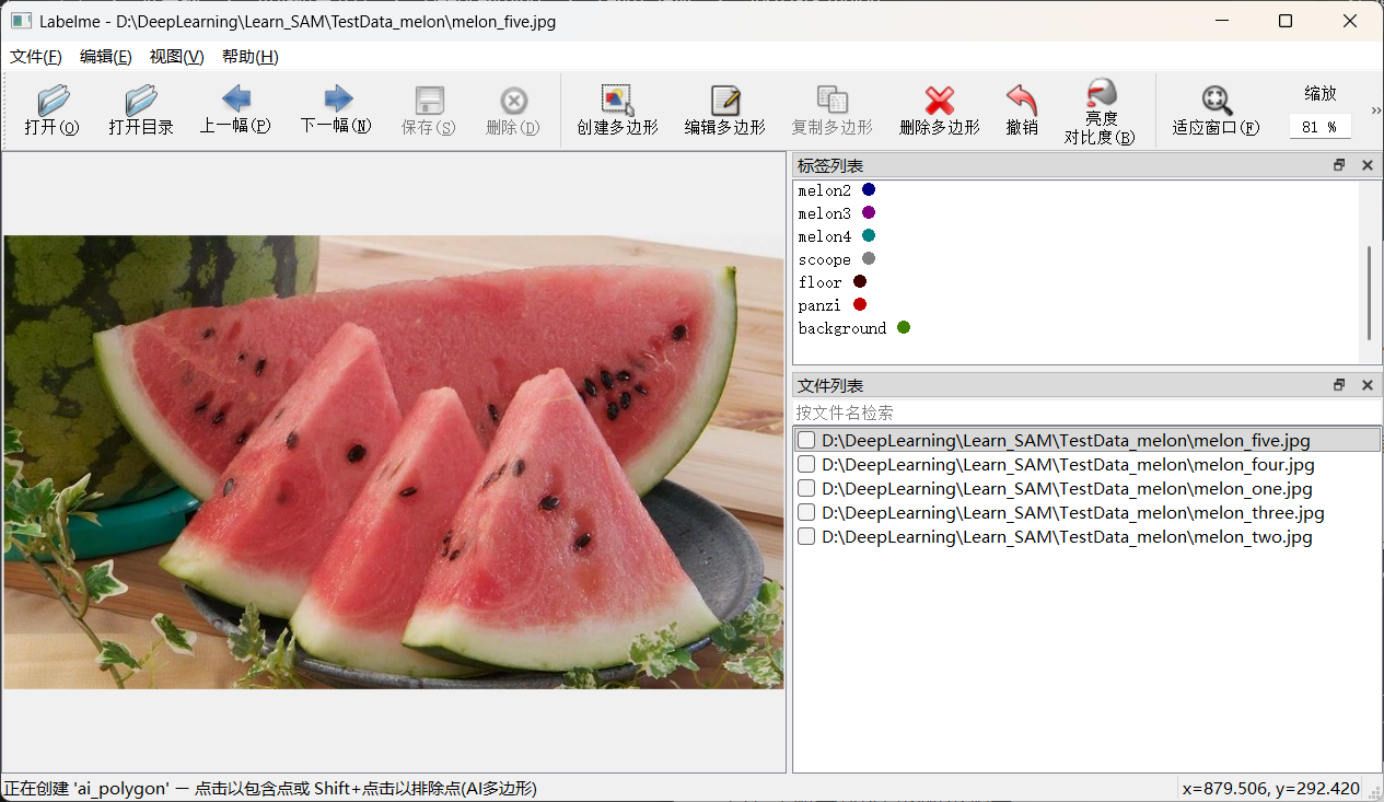 P2_labelme中标注melon的测试数据集