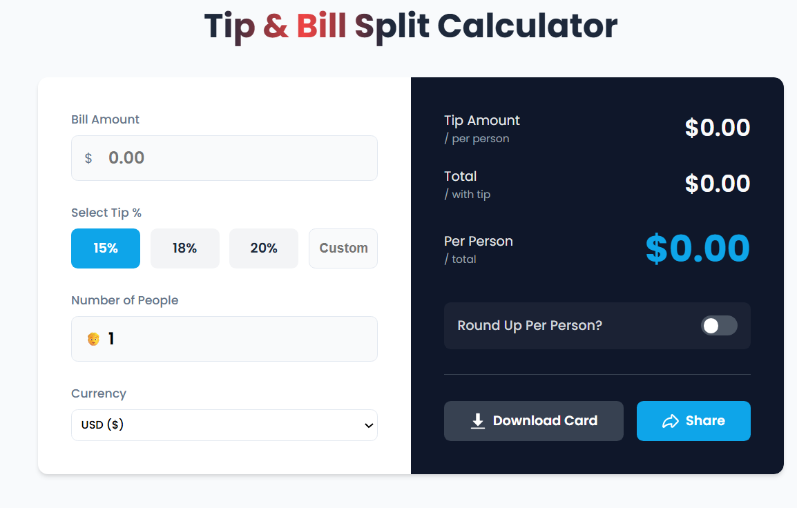 Bill Split Calculator