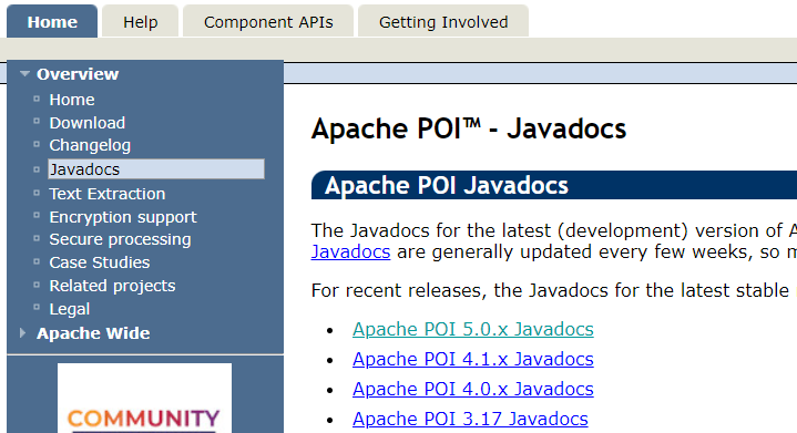 Apache POI 建立 Excel