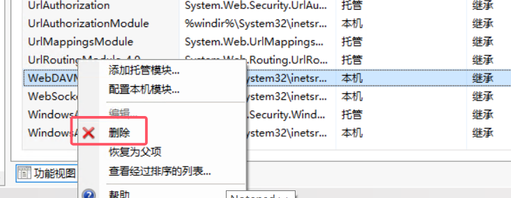 在 IIS 中发布网站，使用 PUT、DELETE 等请求方法时，提示错误：HTTP 错误 405.0 - Method Not Allowed