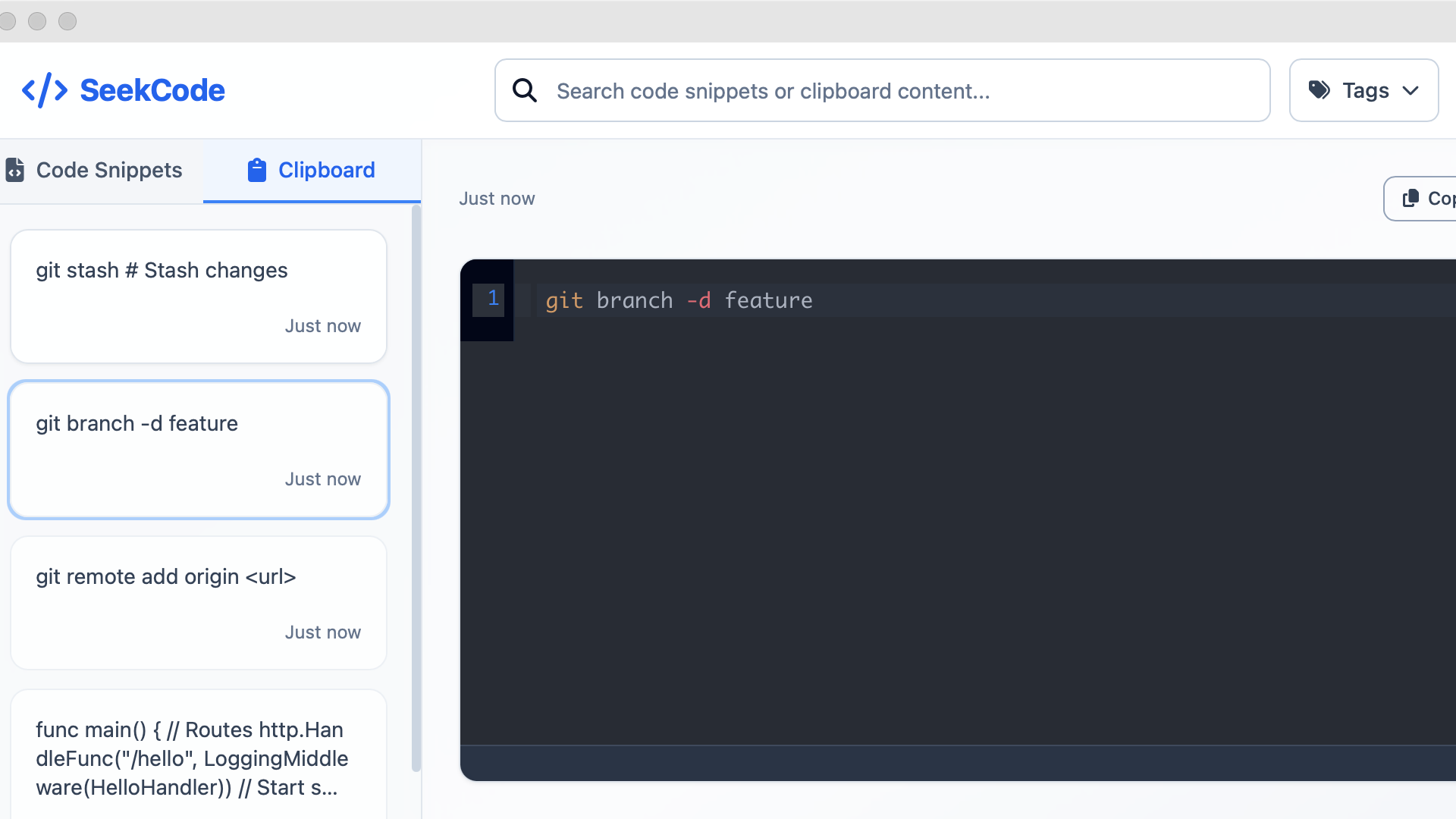 推荐一款开源免费的代码片段管理工具SeekCode（数据在本地更安全）