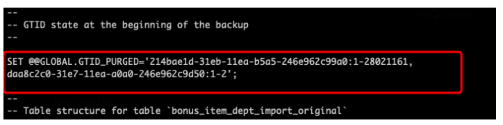 mysqldump文件中有SET @@SESSION.SQL_LOG_BIN= 0;解决方法