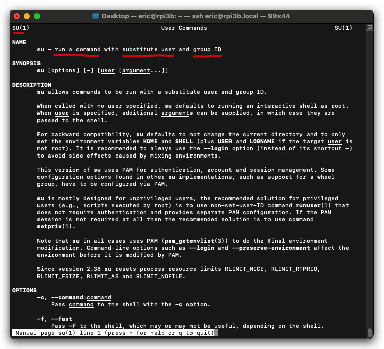 Linux shell su command All In One