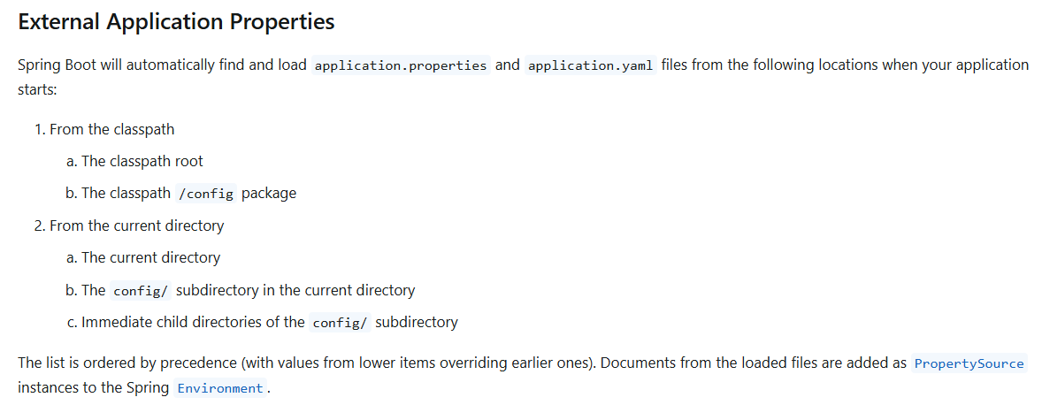 External Application Properties