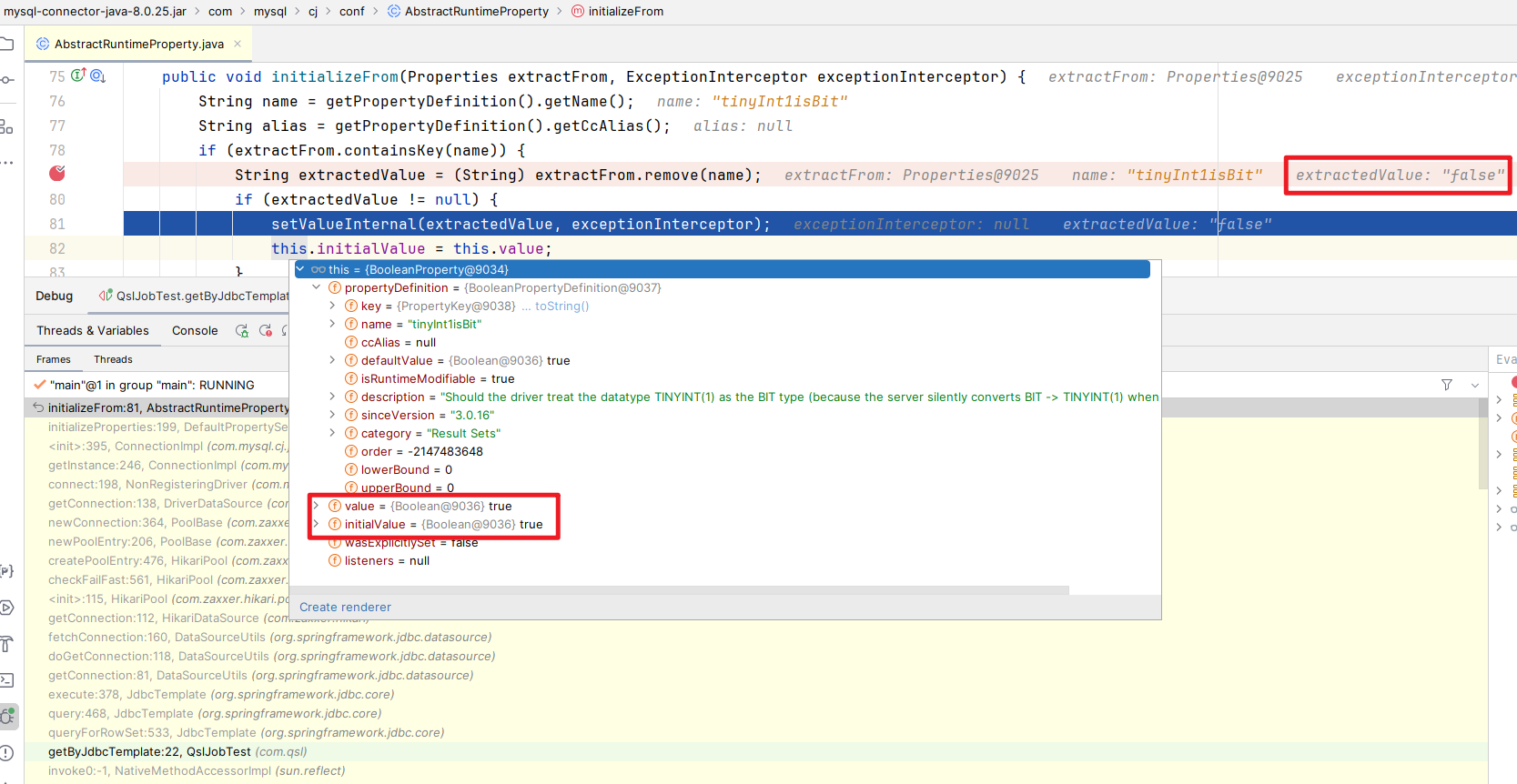 tinyInt1isBit值覆盖