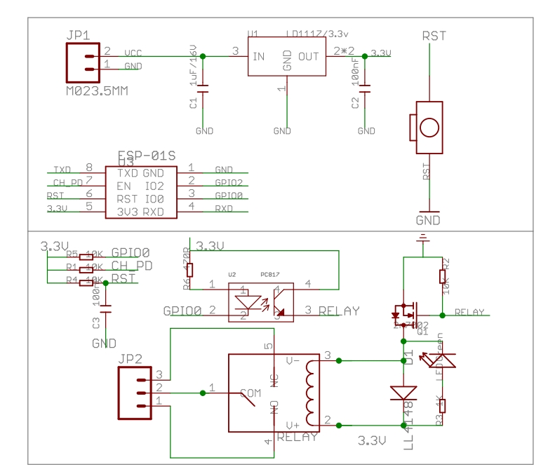 ESP8266及继电器电路图解析