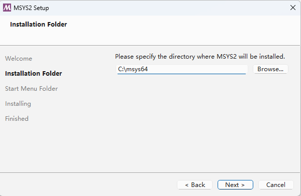 MYSYS2 安装路径