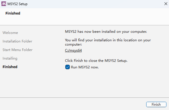 MYSYS2 安装完成