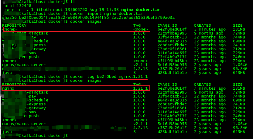 Docker 容器中镜像导出/导入