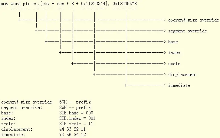 x86指令集 字节大小