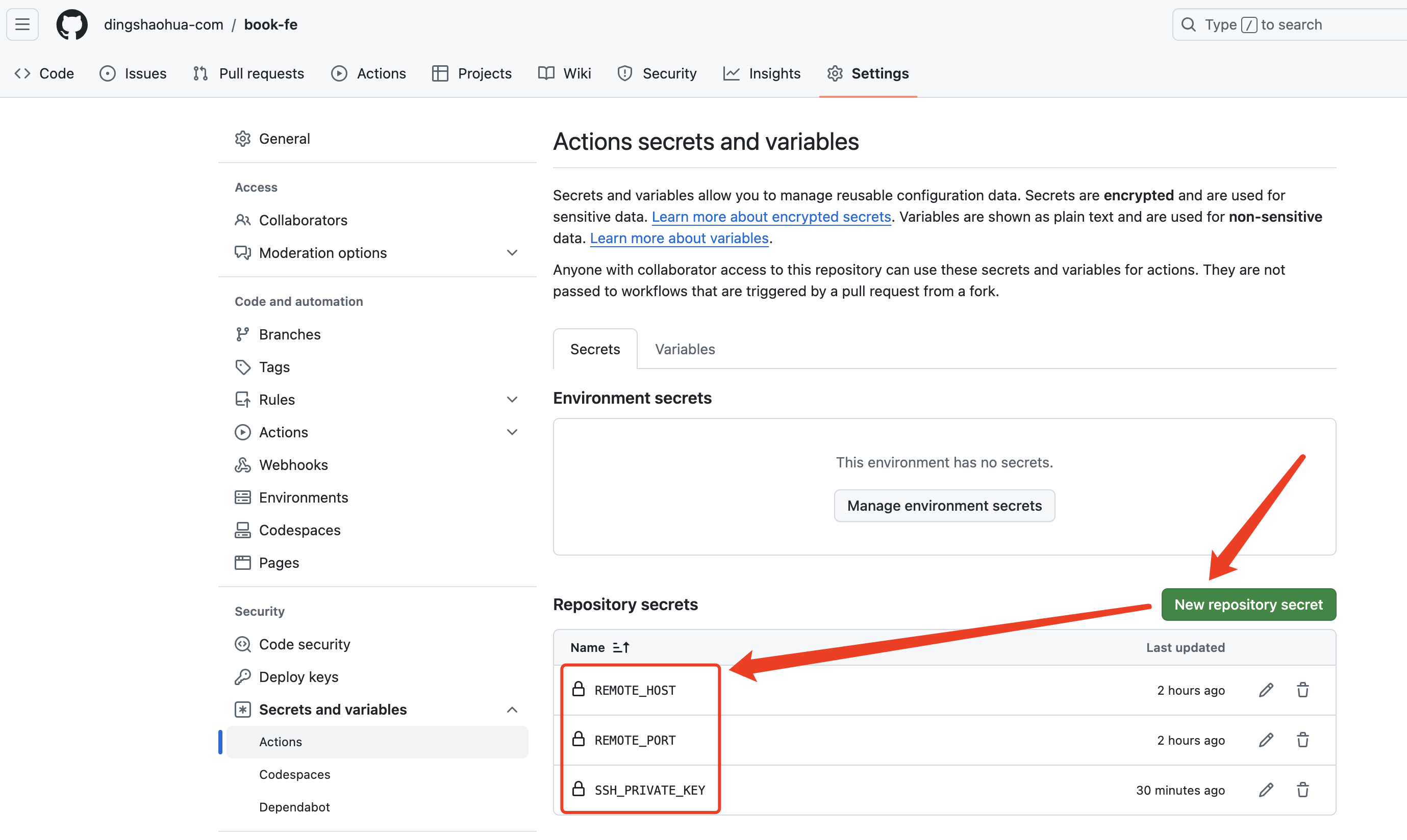 github action的使用