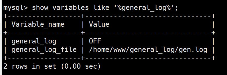 开启 mysql 的 general_log