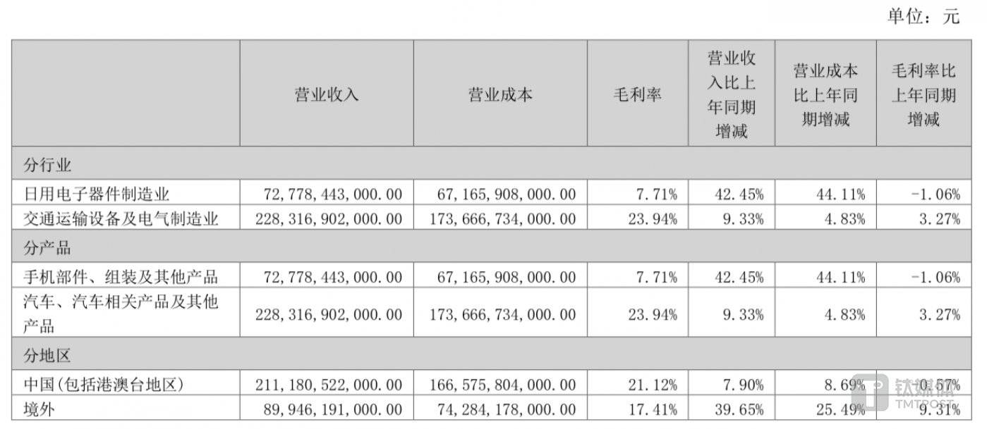 2024 年上半年比亚迪汽车业务毛利率