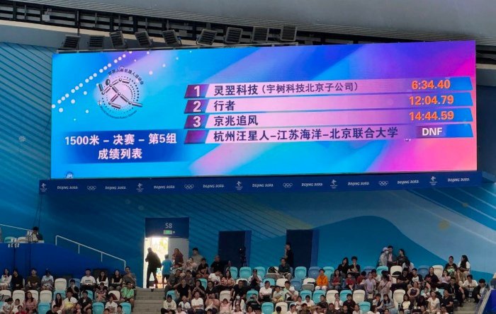 1500 米决赛成绩列表图片来源：宇树科技
