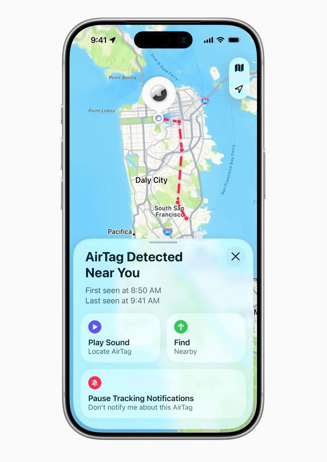 苹果发布全新 AirTag：覆盖范围更广，可查找性提升